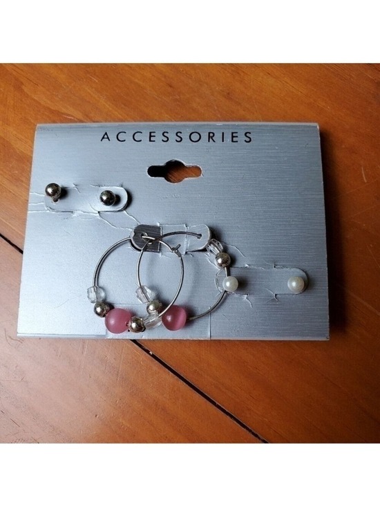 Jewelry - NWT earrings, 3 pair, silver hoops and studs